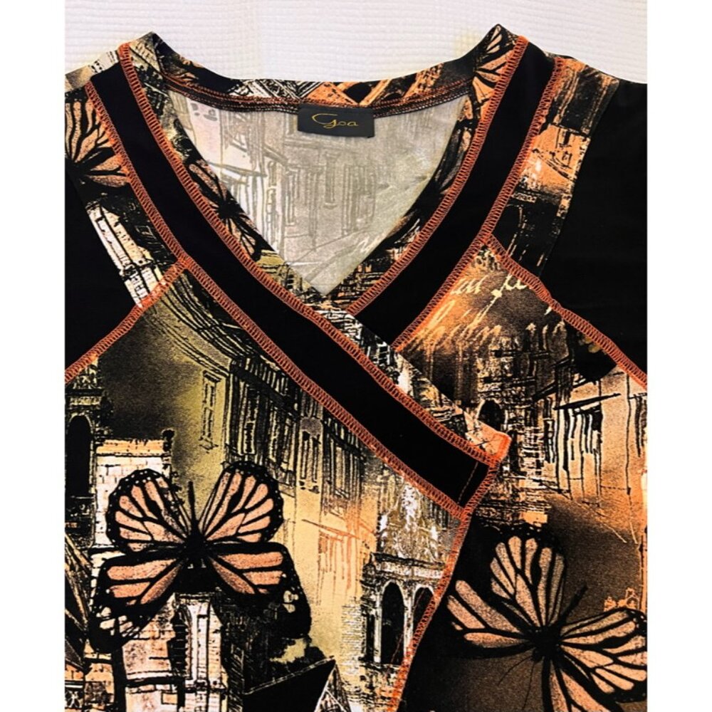 Patterned Tunic Top Ladies M - Picture 3 of 5